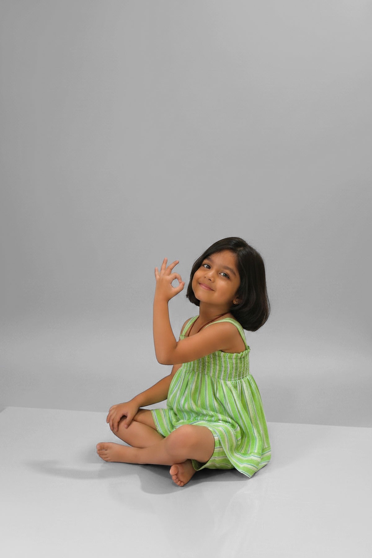 Lime Striped Sleeveless Co-ord Set | Bold Colors | Luum Kids